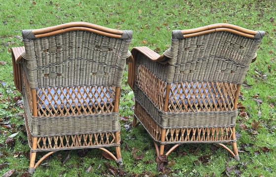 Image 1 of Paar rieten fauteuils