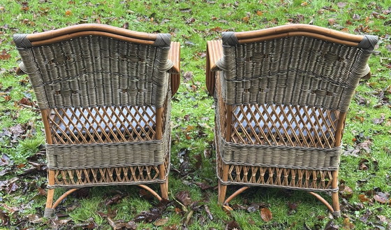 Image 1 of Paar rieten fauteuils