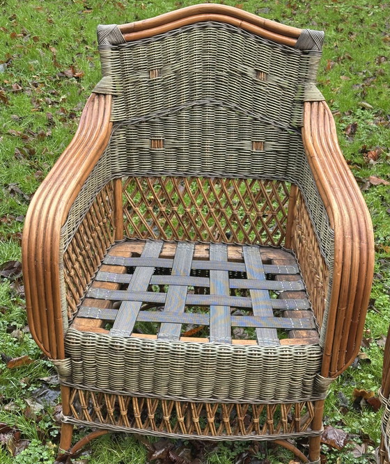 Image 1 of Paar rieten fauteuils