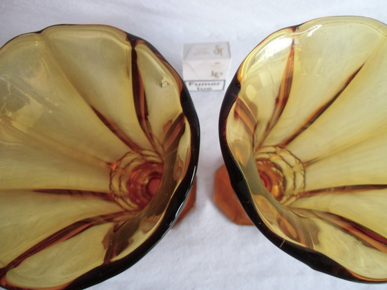 Image 1 of Paar Art Deco vazen, Cristallerie Du Val-Saint-Lambert 1930