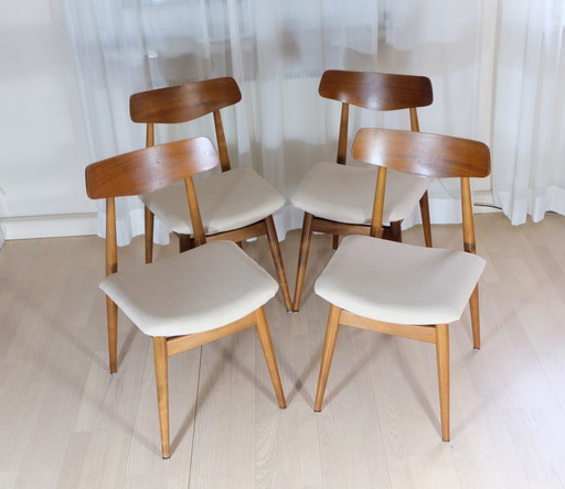 4 eetkamerstoelen HABEO beuken jaren 50