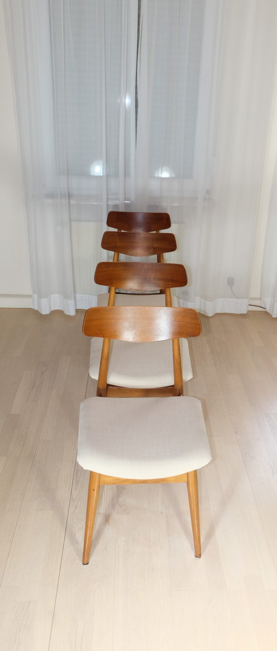 Image 1 of 4 eetkamerstoelen HABEO beuken jaren 50