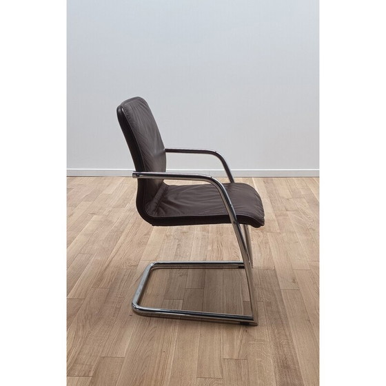 Image 1 of Vintage bureaustoel in bruin leer