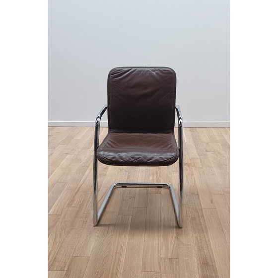 Image 1 of Vintage bureaustoel in bruin leer