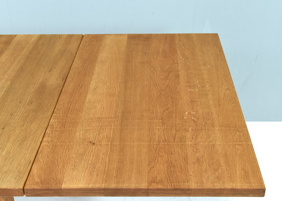 Image 1 of Scandinavische eettafel met uitklapbaar blad in eiken - circa 1970-80