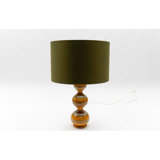 Image 1 of Set van 6 vintage oranje keramische tafellampen, Duitsland 1960