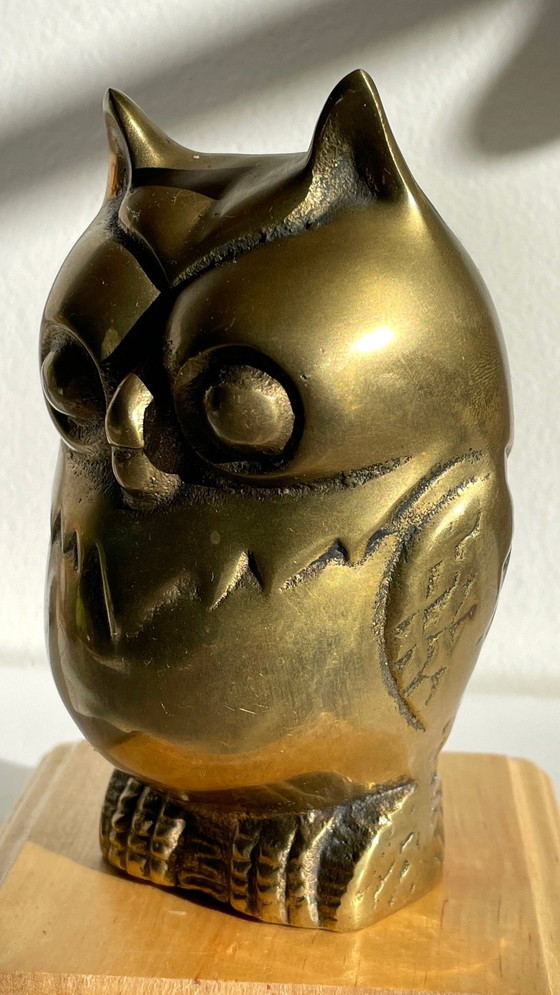 Image 1 of Presse-papier of decoratief object Vintage messing uil