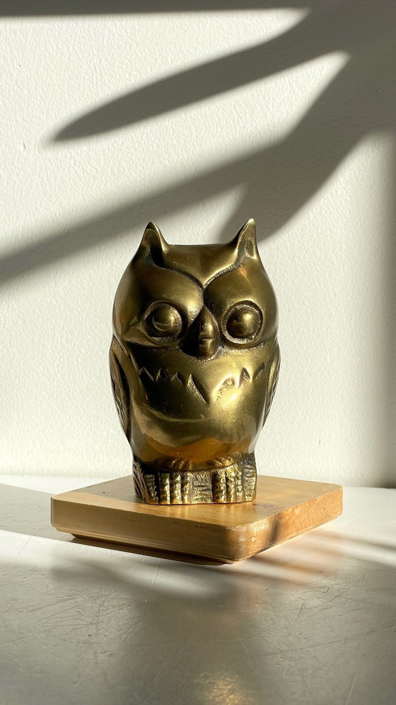 Image 1 of Presse-papier of decoratief object Vintage messing uil