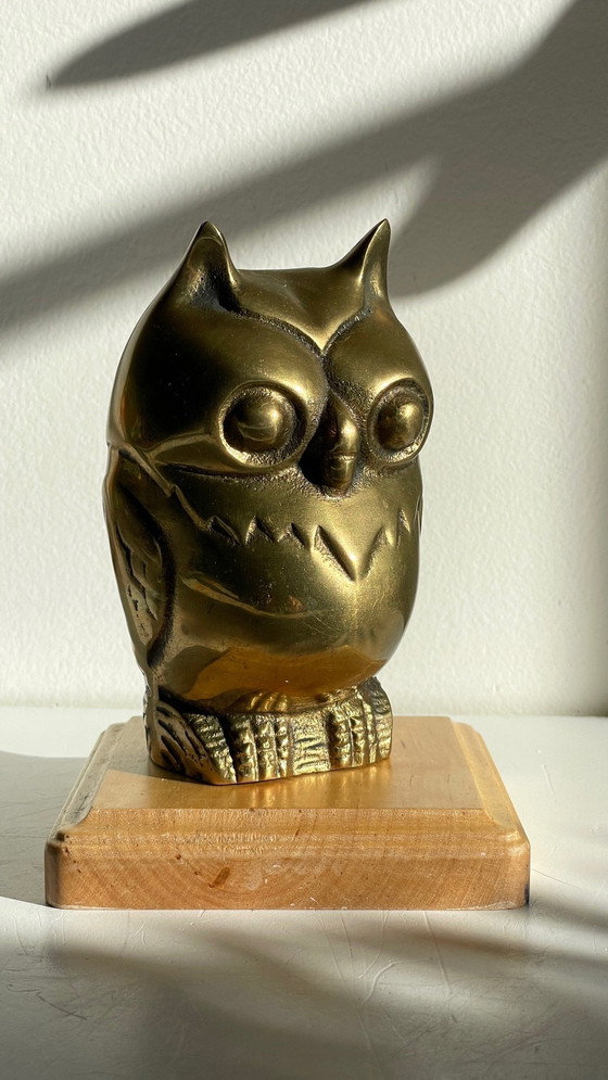Image 1 of Presse-papier of decoratief object Vintage messing uil