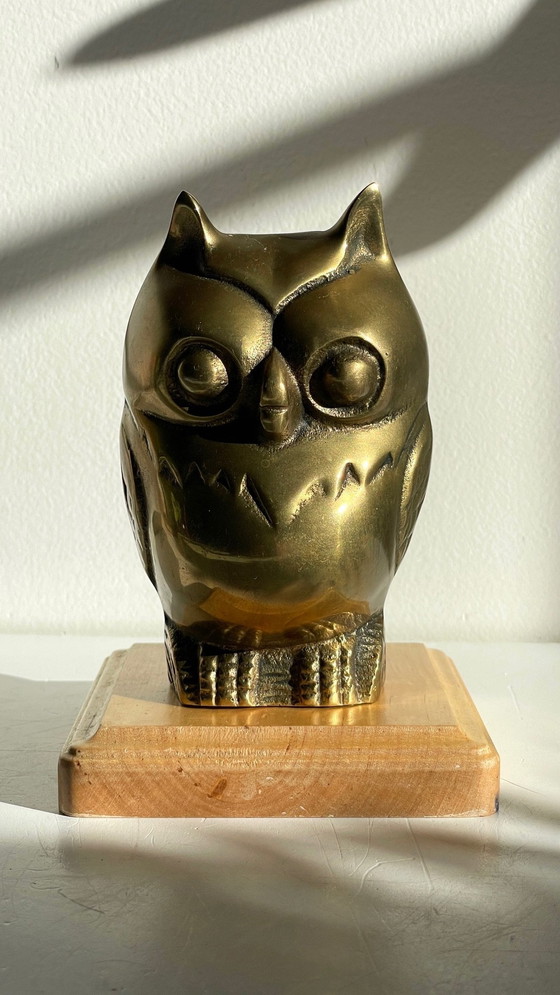 Image 1 of Presse-papier of decoratief object Vintage messing uil