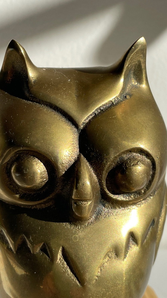 Image 1 of Presse-papier of decoratief object Vintage messing uil