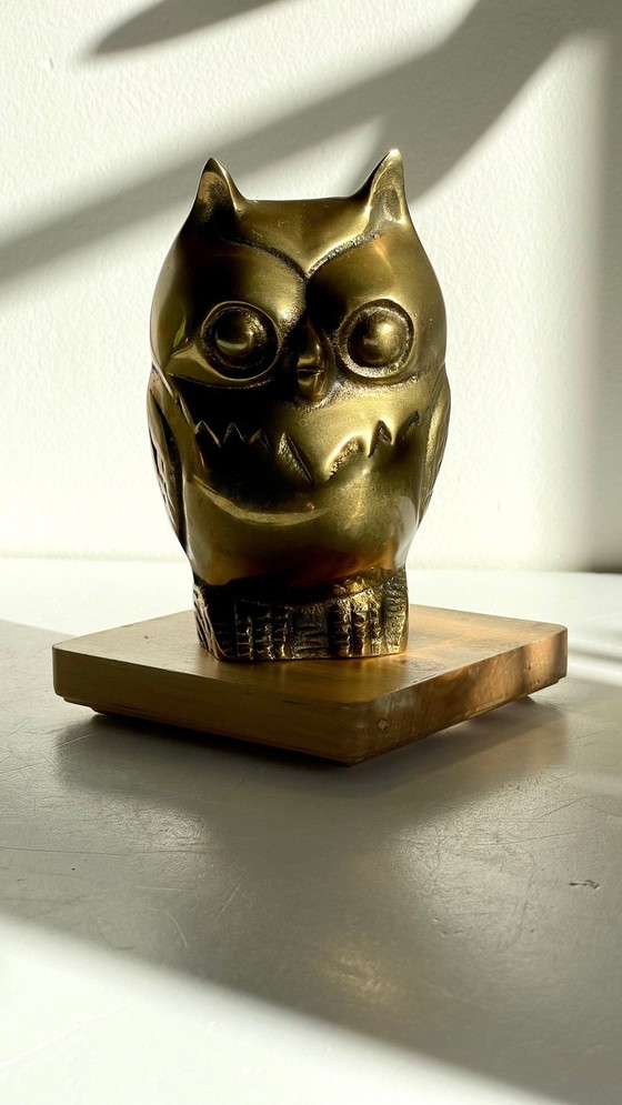 Image 1 of Presse-papier of decoratief object Vintage messing uil