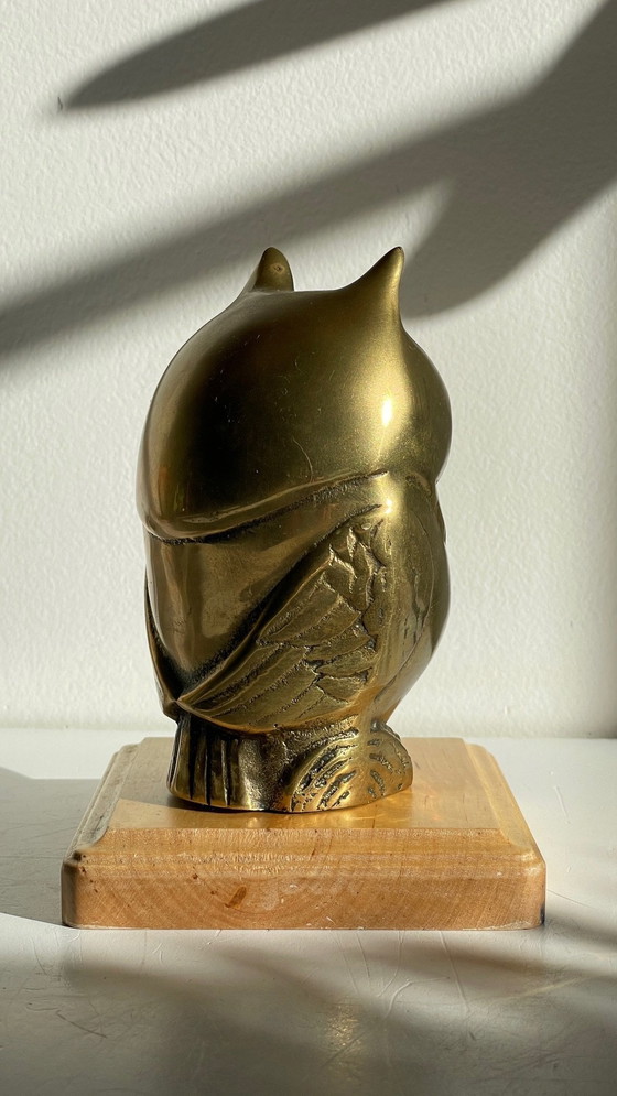 Image 1 of Presse-papier of decoratief object Vintage messing uil