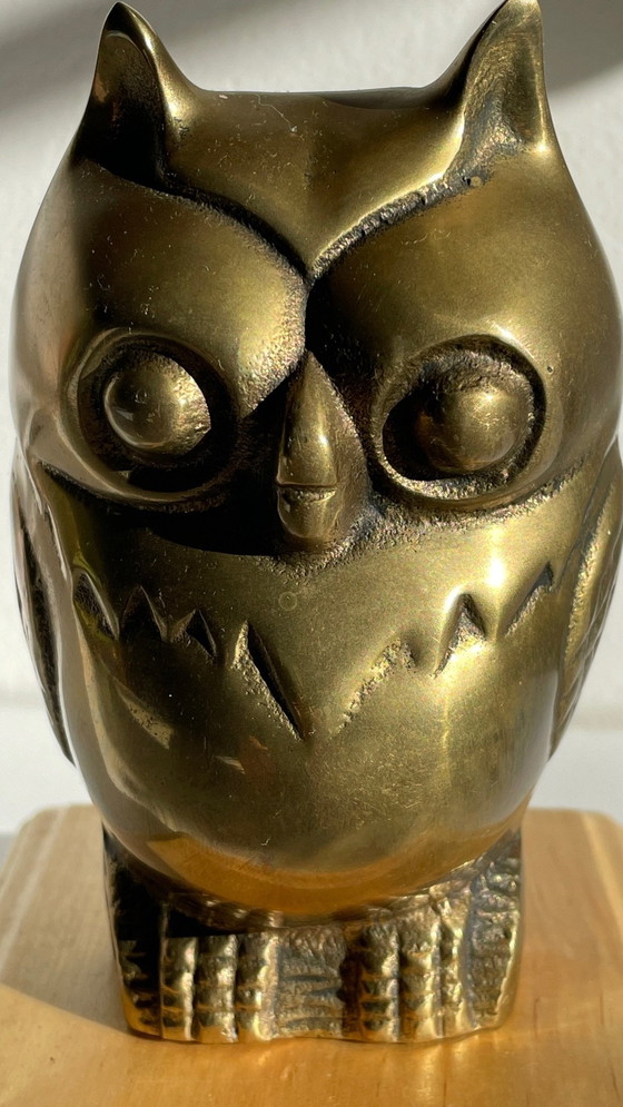 Image 1 of Presse-papier of decoratief object Vintage messing uil