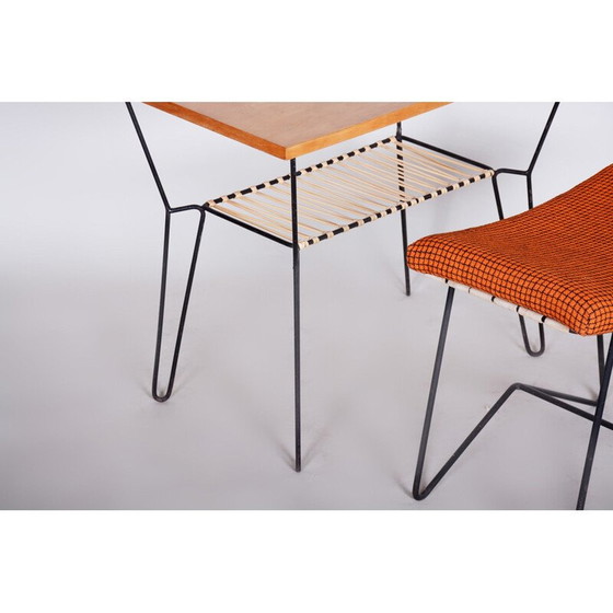 Image 1 of Mid Century beukenhouten bijzettafel, 1950