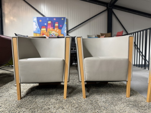 Moroso Zithoek Grijs leer 2 Zits bank 2x Fauteuil