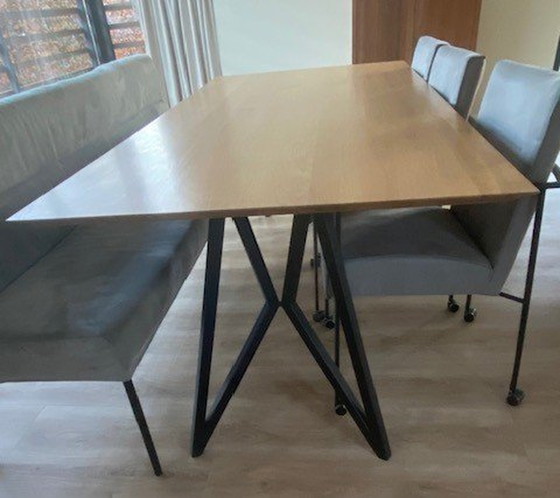 Image 1 of Studio Henk Eettafel Met 3 Fauteuils En Bank