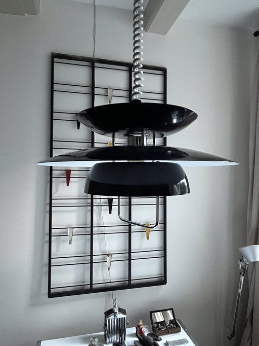 Retro Scandinavische Schalenlamp Zwart Wit Chroom