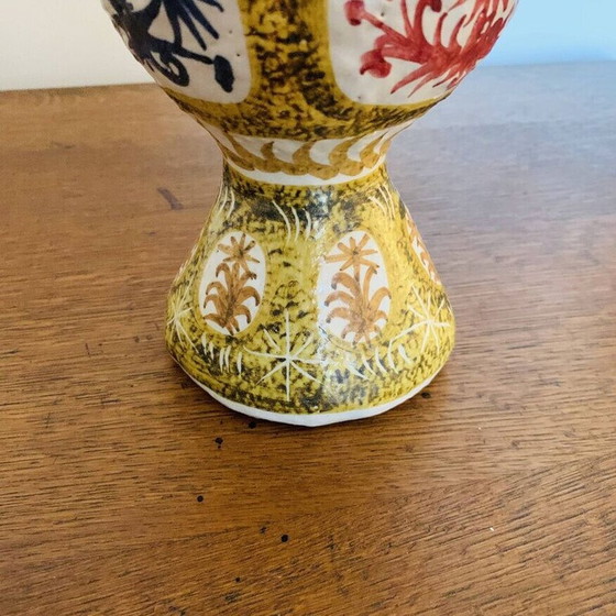 Image 1 of Vintage aardewerk pot met polychrome patronen van André L'Helguen voor Kéraluc