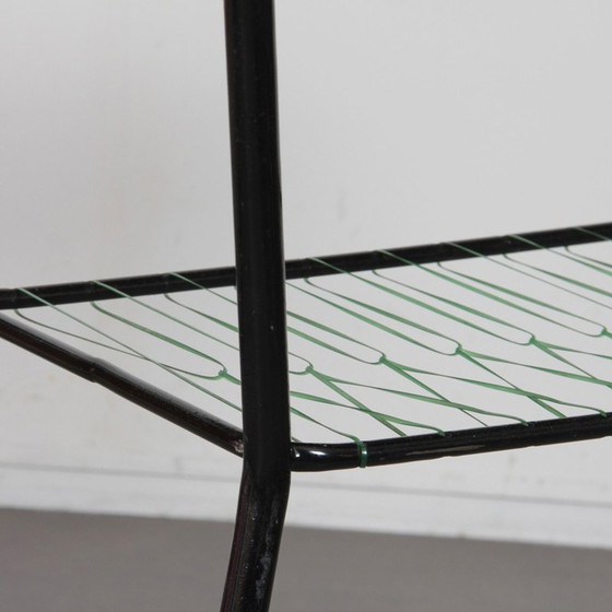 Image 1 of Metalen en houten tafel uit de jaren 1960