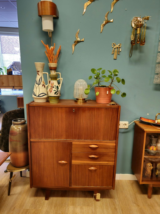 Vintage Secretaire Wandkast Klepkastje Kast Ladekast 