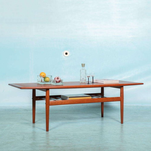 Vintage Deens design salontafel, teak XL table Grete Jalk