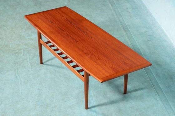 Image 1 of Vintage Deens design salontafel, teak XL table Grete Jalk