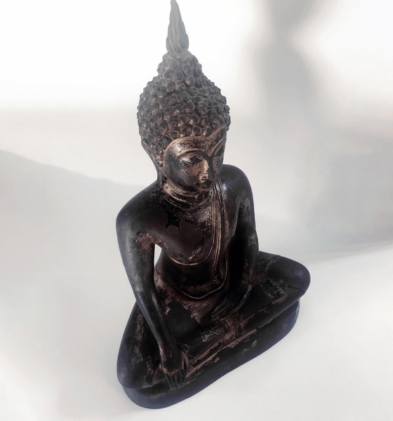Image 1 of Shakyamuni Boeddha, Ayutthaya - Verguld brons - Thailand - 17e Eeuw