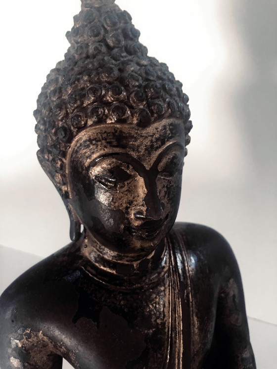 Image 1 of Shakyamuni Boeddha, Ayutthaya - Verguld brons - Thailand - 17e Eeuw