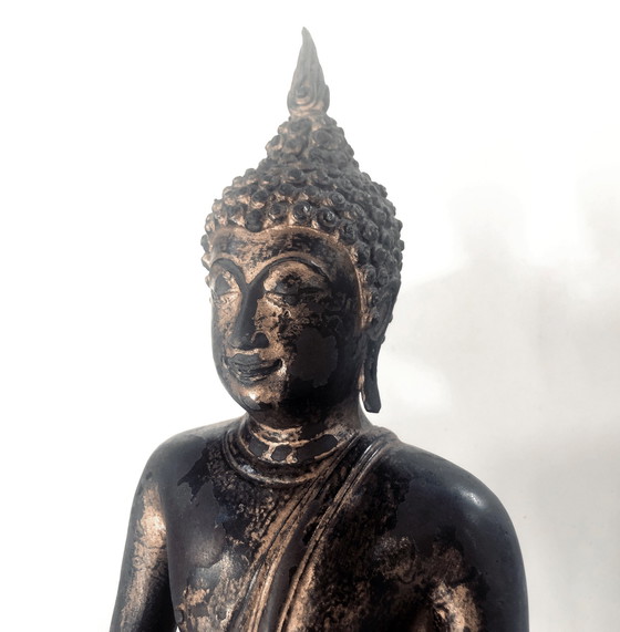 Image 1 of Shakyamuni Boeddha, Ayutthaya - Verguld brons - Thailand - 17e Eeuw
