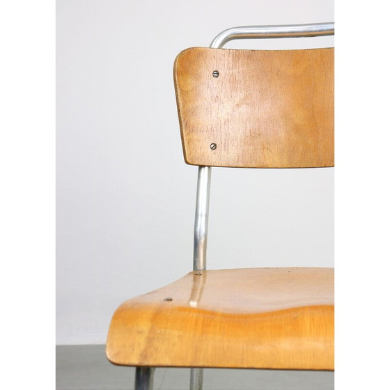 Image 1 of Paar mid-century stoelen van multiplex en aluminium
