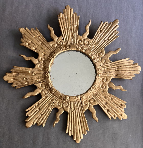 Image 1 of Zonnespiegel van Irena Jaworska, 1960, Verguld lood, Vintage