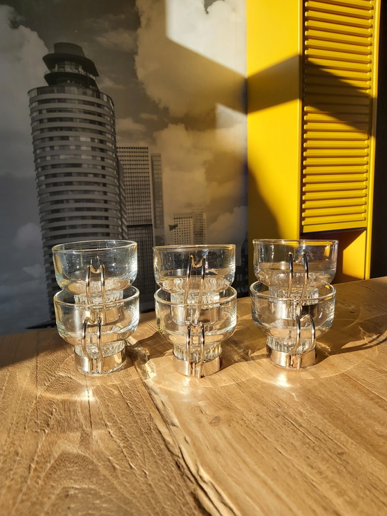 Image 1 of 6x Vintage Glazen koffiekopjes