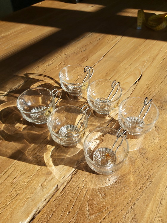 Image 1 of 6x Vintage Glazen koffiekopjes