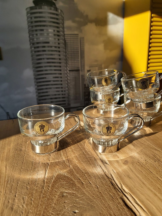 Image 1 of 6x Vintage Glazen koffiekopjes