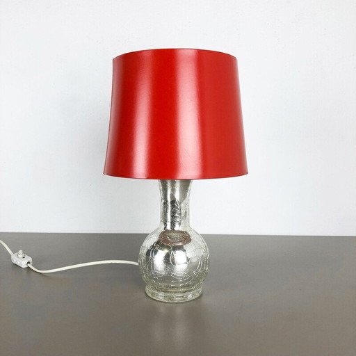 Rode vintage bureaulamp van Uno en Östen Kristiansson voor Luxus Vittsjö