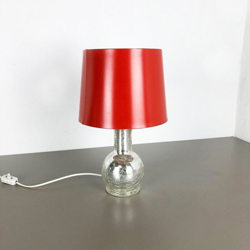 Rode vintage bureaulamp van Uno en Östen Kristiansson voor Luxus Vittsjö