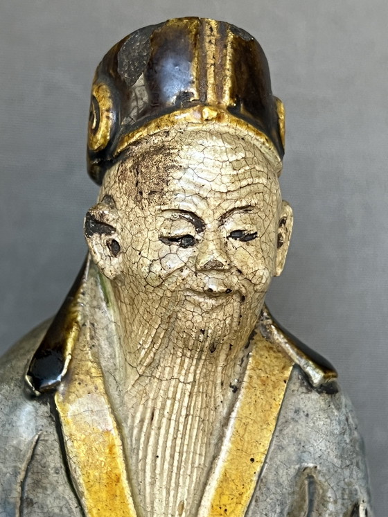 Image 1 of Onsterfelijk, Ming Dynastie geglazuurd keramiek Fahua, gesigneerd. 17e eeuw, geglazuurde Ming-dynastie,