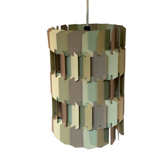 Image 1 of Louis Weisdorf - Lyfa - Deens ontwerp - Facet Pop - Hanglamp van metaal - 1960's - Zeldzaam en verkrijgbaar als set van twee!