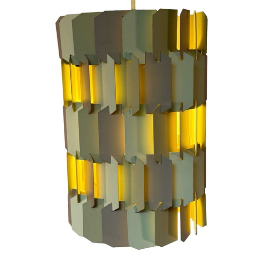 Image 1 of Louis Weisdorf - Lyfa - Deens ontwerp - Facet Pop - Hanglamp van metaal - 1960's - Zeldzaam en verkrijgbaar als set van twee!