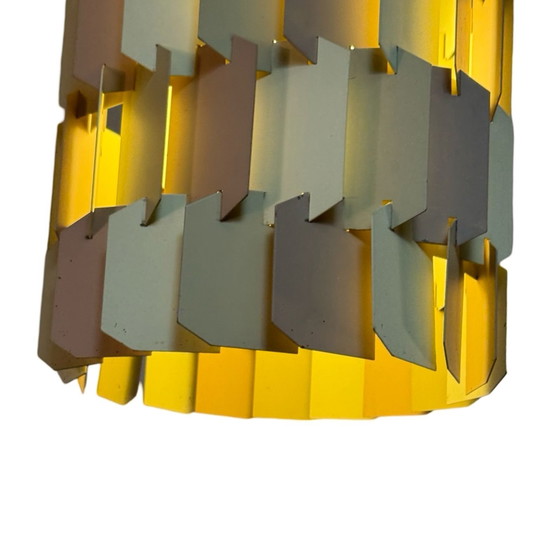 Image 1 of Louis Weisdorf - Lyfa - Deens ontwerp - Facet Pop - Hanglamp van metaal - 1960's - Zeldzaam en verkrijgbaar als set van twee!