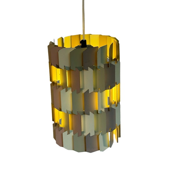 Image 1 of Louis Weisdorf - Lyfa - Deens ontwerp - Facet Pop - Hanglamp van metaal - 1960's - Zeldzaam en verkrijgbaar als set van twee!