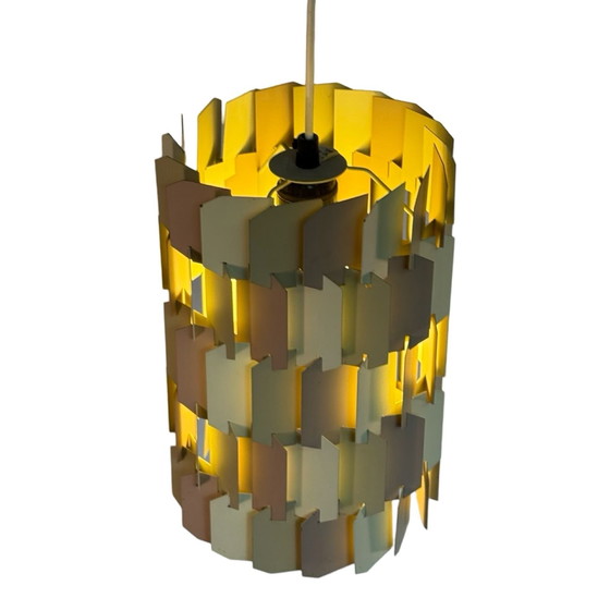 Image 1 of Louis Weisdorf - Lyfa - Deens ontwerp - Facet Pop - Hanglamp van metaal - 1960's - Zeldzaam en verkrijgbaar als set van twee!