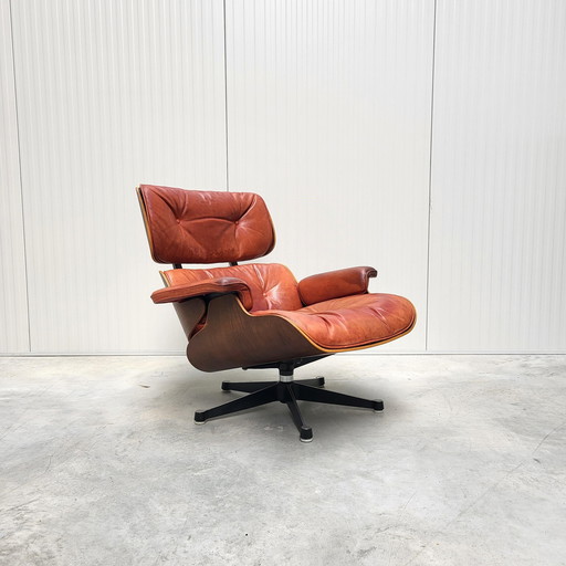 Vintage Notenhouten Eames Lounge Stoel Van Herman Miller 1960S