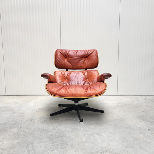 Vintage Notenhouten Eames Lounge Stoel Van Herman Miller 1960S