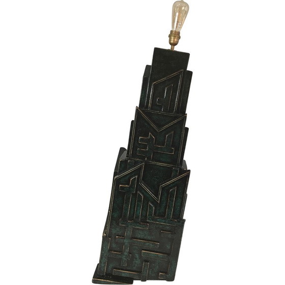 Image 1 of Vintage Brutalistische lamp in gepatineerd hout van AR-BO, 1990