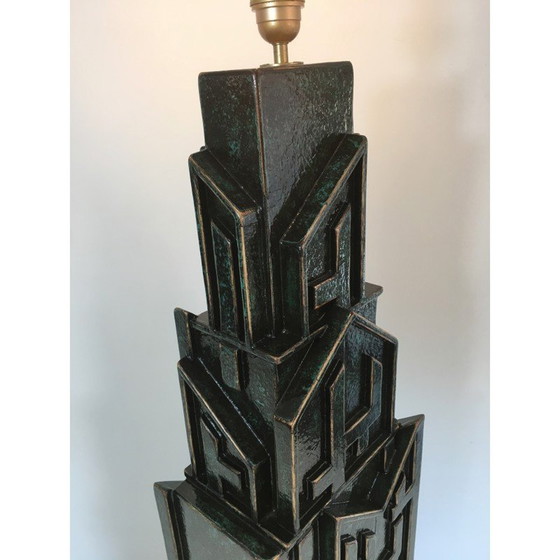 Image 1 of Vintage Brutalistische lamp in gepatineerd hout van AR-BO, 1990