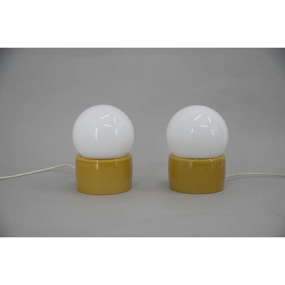 Image 1 of Paar vintage bedlampjes van glas, 1960