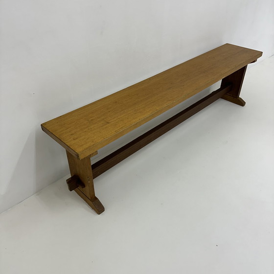 Image 1 of Vintage wooden school bench , 1970’s