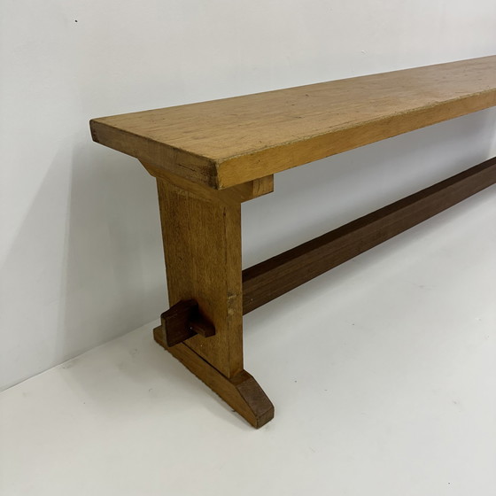 Image 1 of Vintage wooden school bench , 1970’s